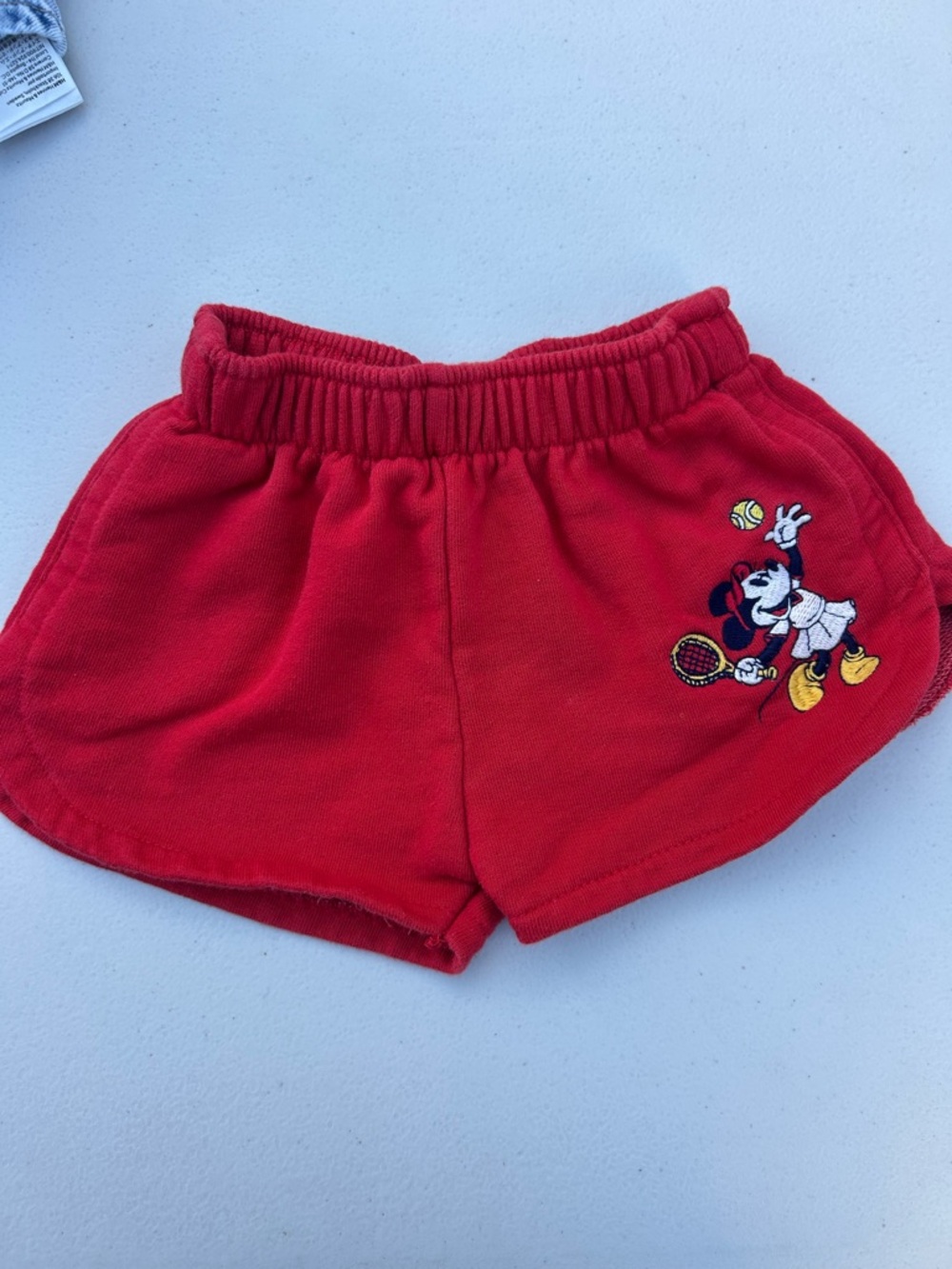 Zara Red Kids Shorts with Minnie Mouse Tennis Embroidery